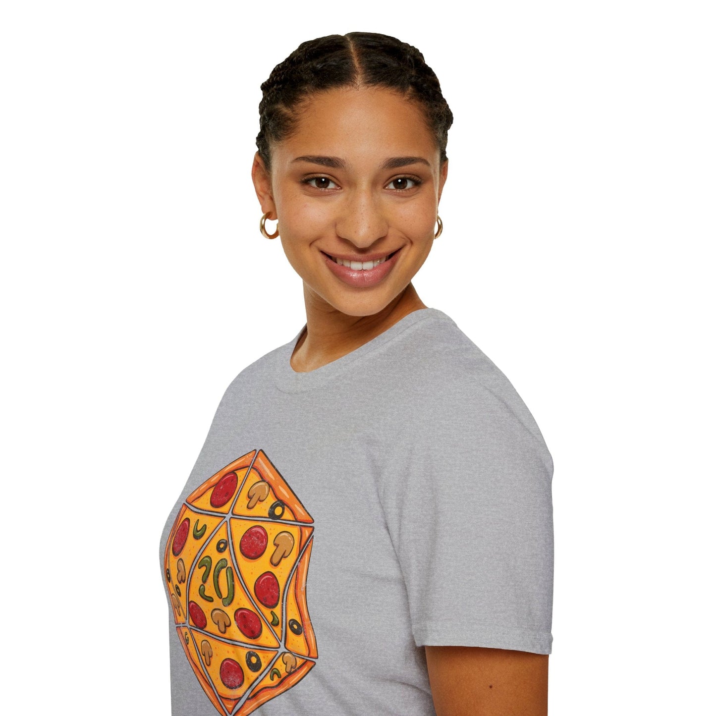 D20 Pizza Shirt Sunburst RPG
