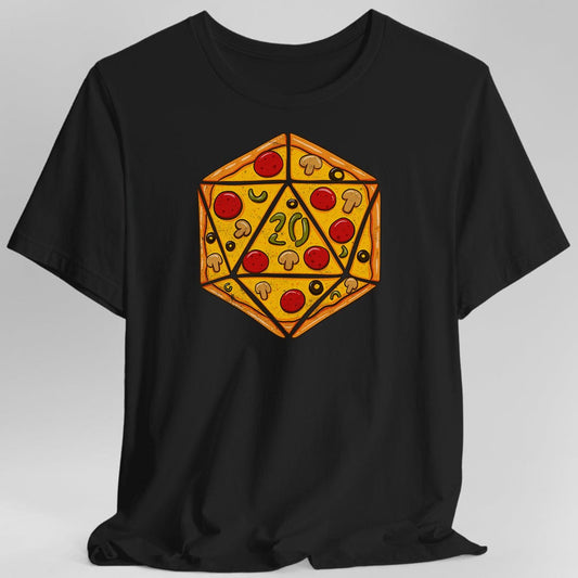 D20 Pizza Shirt Sunburst RPG