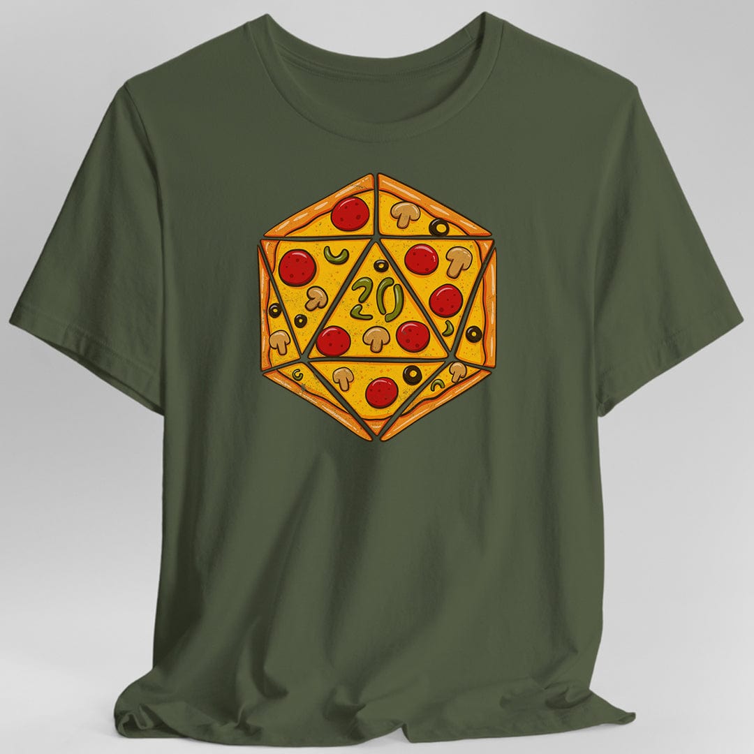 D20 Pizza Shirt Sunburst RPG