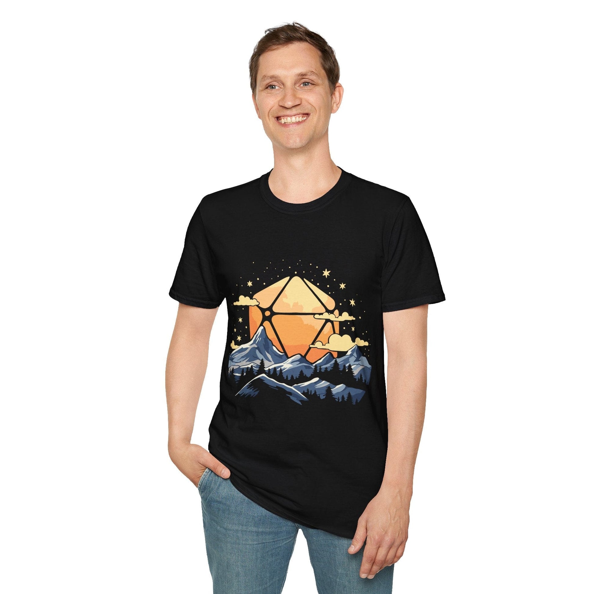 D20 Sun Landscape Blue Orange Sunburst RPG