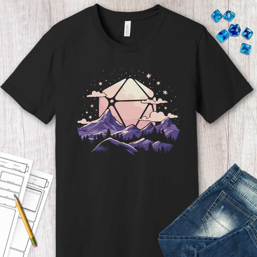 D20 Sun Landscape Purple Pink Sunburst RPG