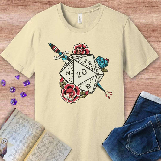 D20 Tattoo T-shirt Sunburst RPG