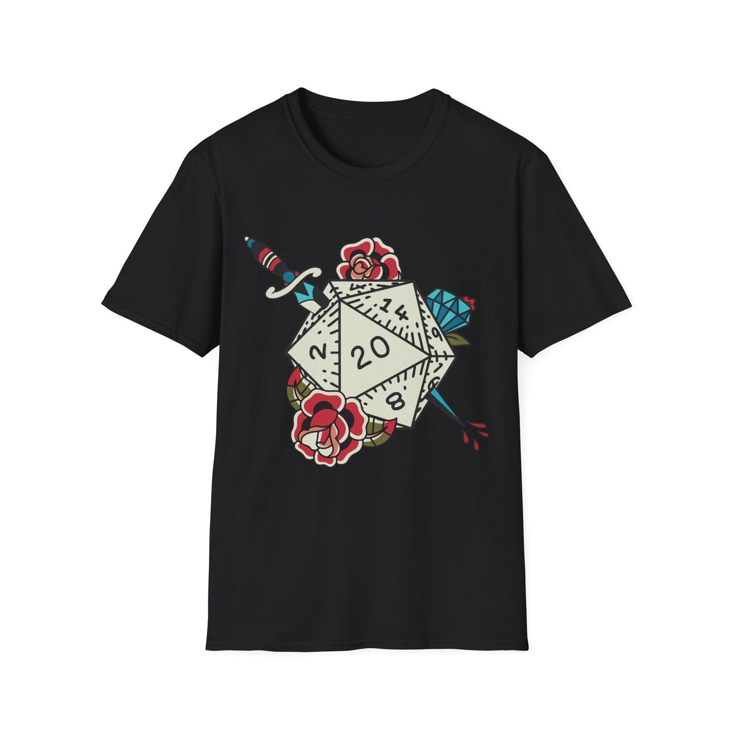 D20 Tattoo T-shirt Sunburst RPG