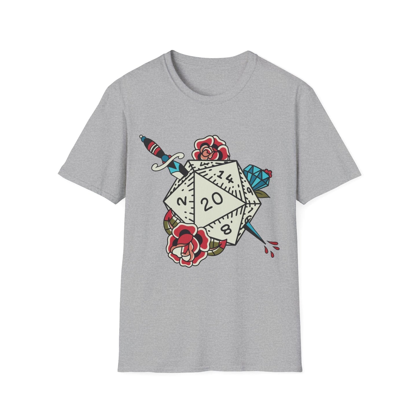 D20 Tattoo T-shirt Sunburst RPG