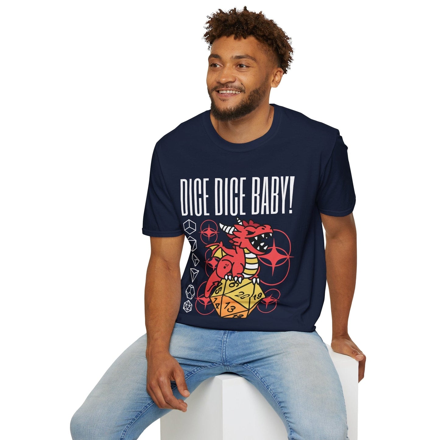 Dice Dice Baby D&D Shirt Sunburst RPG