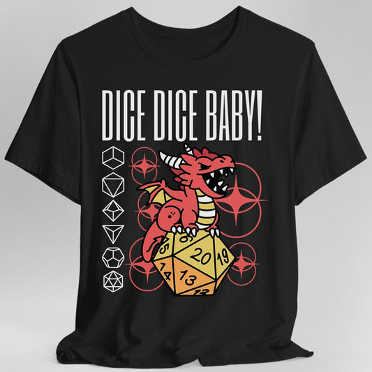 Dice Dice Baby D&D Shirt Sunburst RPG