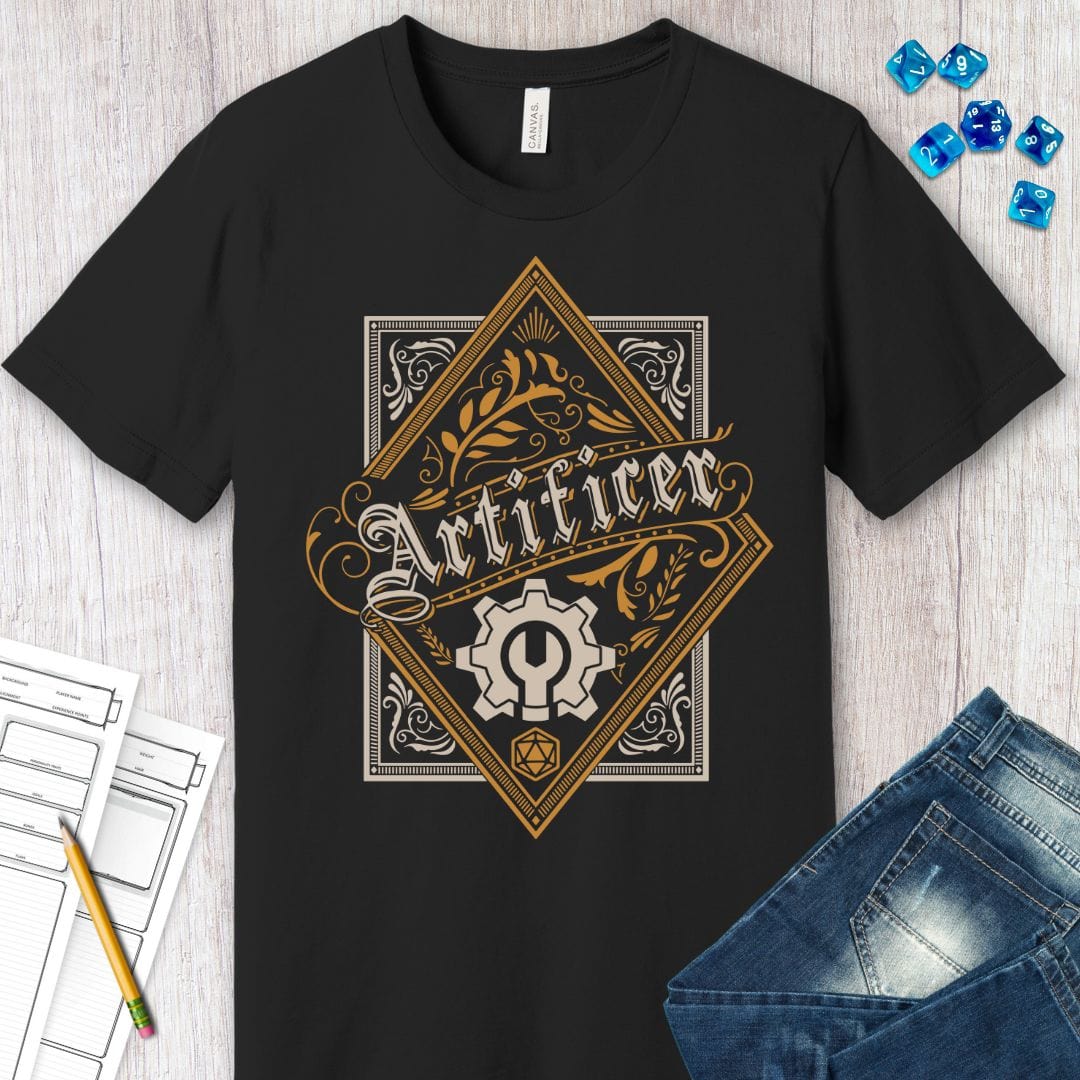 DnD Artificer Large Crest T-Shirt Sunburst RPG