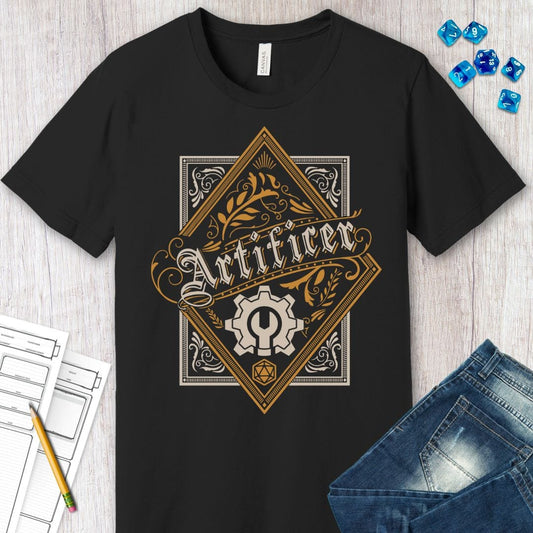 DnD Artificer Large Crest T-Shirt Sunburst RPG