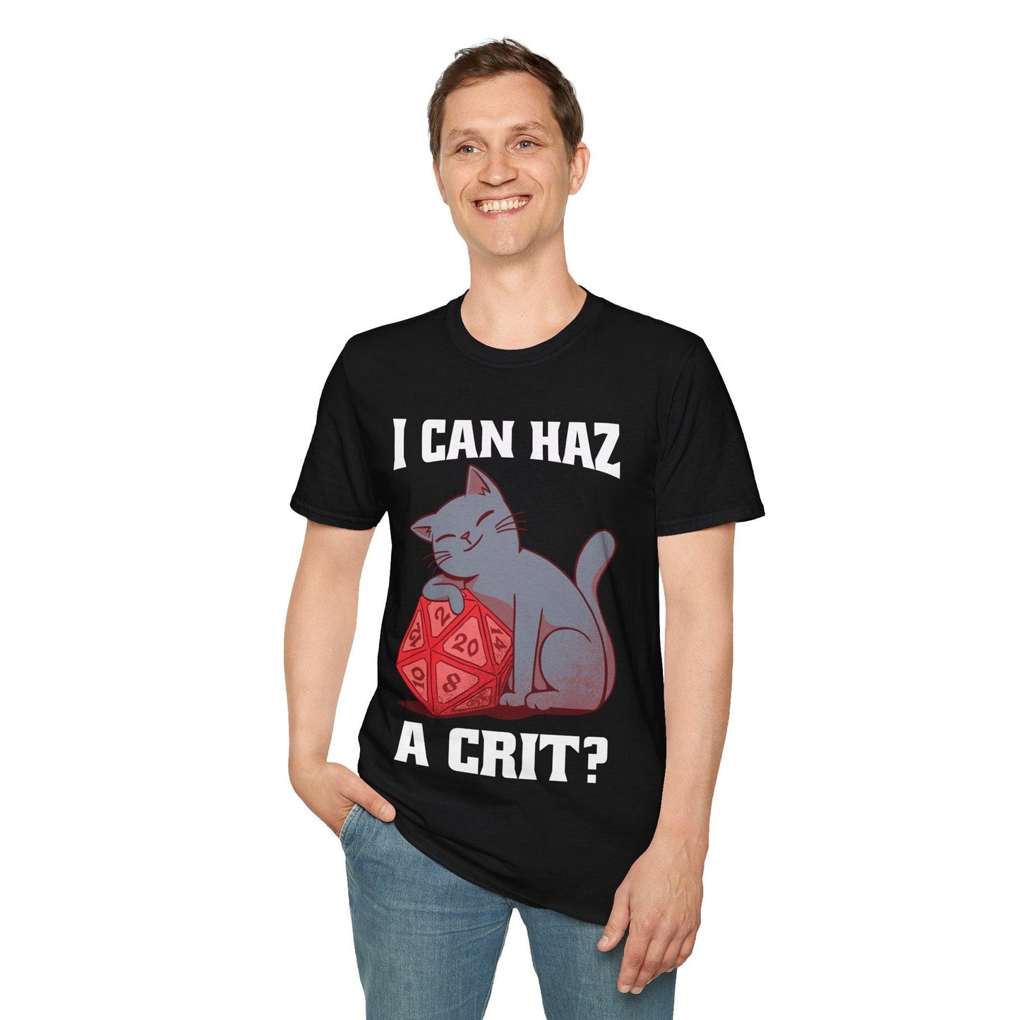 DnD Cat Shirt - I can haz a crit? Sunburst RPG