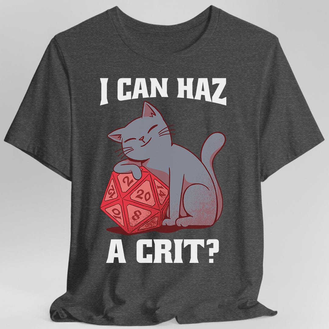 DnD Cat Shirt - I can haz a crit? Sunburst RPG