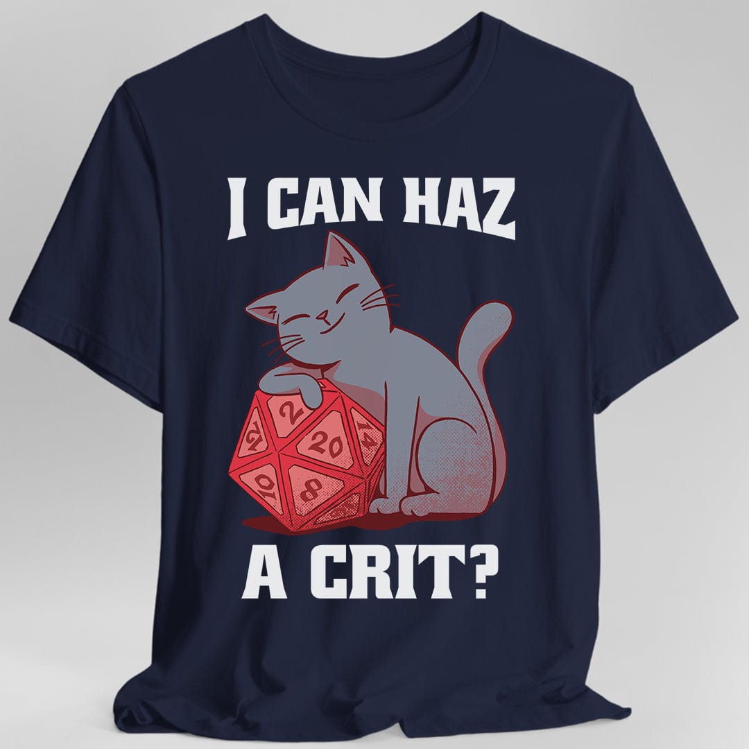 DnD Cat Shirt - I can haz a crit? Sunburst RPG