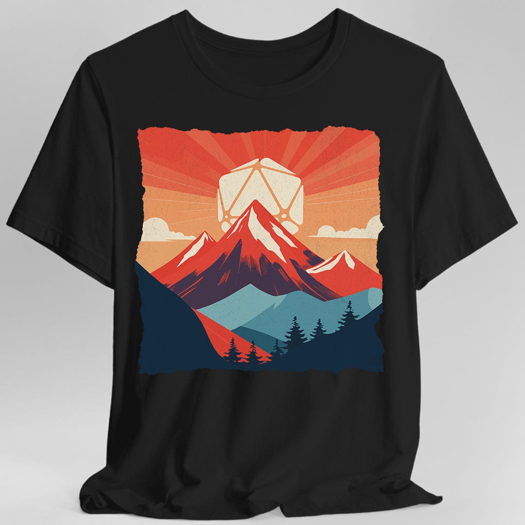 DnD D20 Landscape T-shirt Sunburst RPG