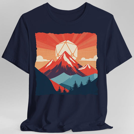 DnD D20 Landscape T-shirt Sunburst RPG