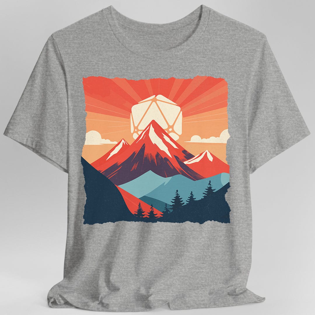 DnD D20 Landscape T-shirt Sunburst RPG