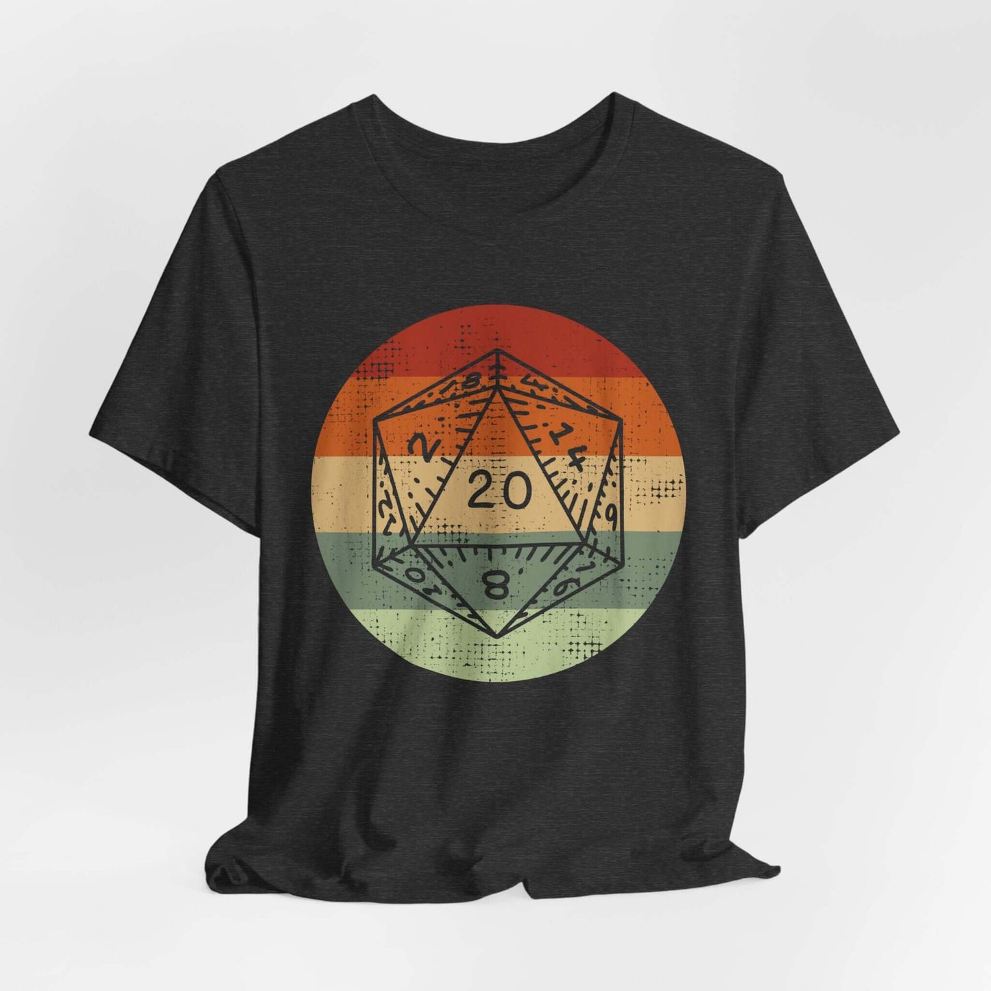DnD D20 Shirt | Retro Sunset Sunburst RPG