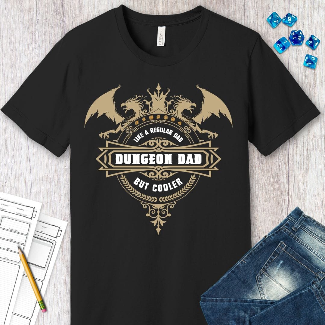 DnD Dad Shirt - Dungeon Dad Sunburst RPG