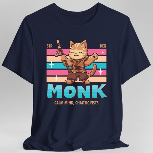 DnD Monk Shirt - D&D Kawaii Class T-shirt Sunburst RPG