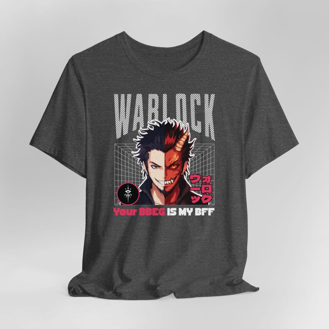 DnD Warlock T-shirt - Your BBEG Is My BFF Sunburst RPG