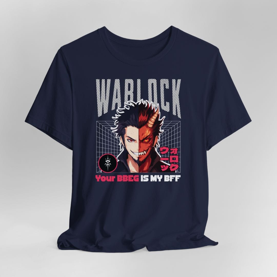 DnD Warlock T-shirt - Your BBEG Is My BFF Sunburst RPG