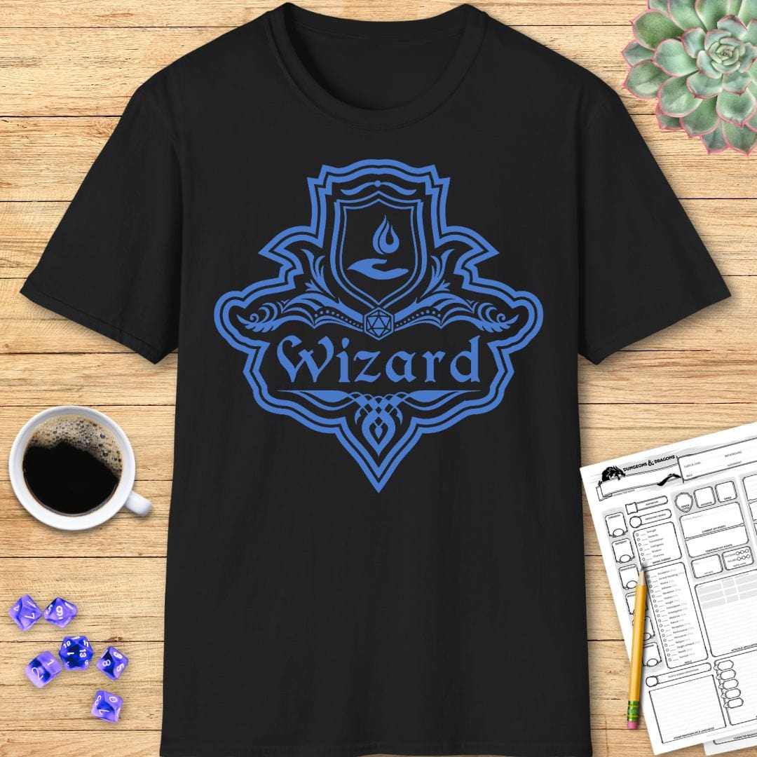 DnD Wizard Class Emblem T-Shirt Sunburst RPG