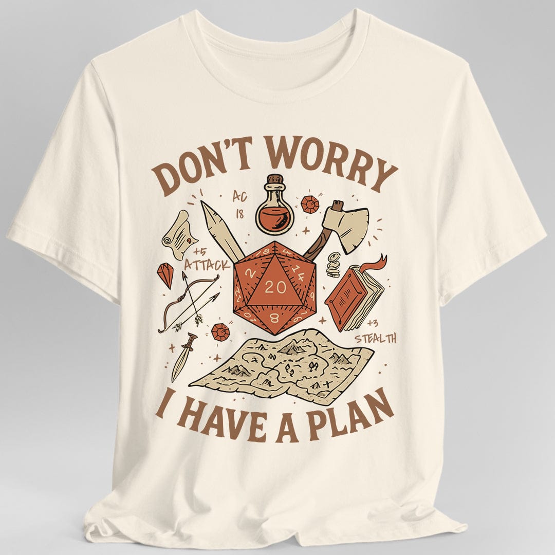 Don't Worry I have a Plan D&D T-Shirt Sunburst RPG