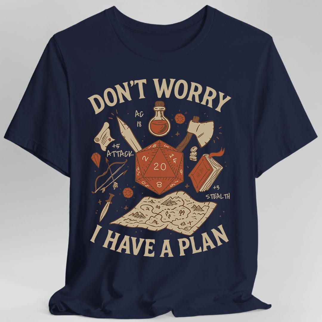 Don't Worry I have a Plan D&D T-Shirt Sunburst RPG