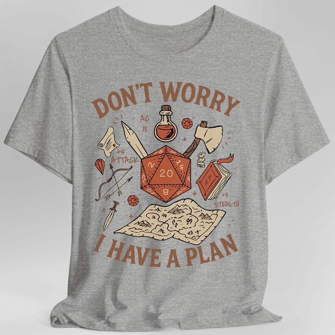 Don't Worry I have a Plan D&D T-Shirt Sunburst RPG