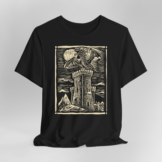 Dragon Shirt - Vintage Medieval Art Sunburst RPG