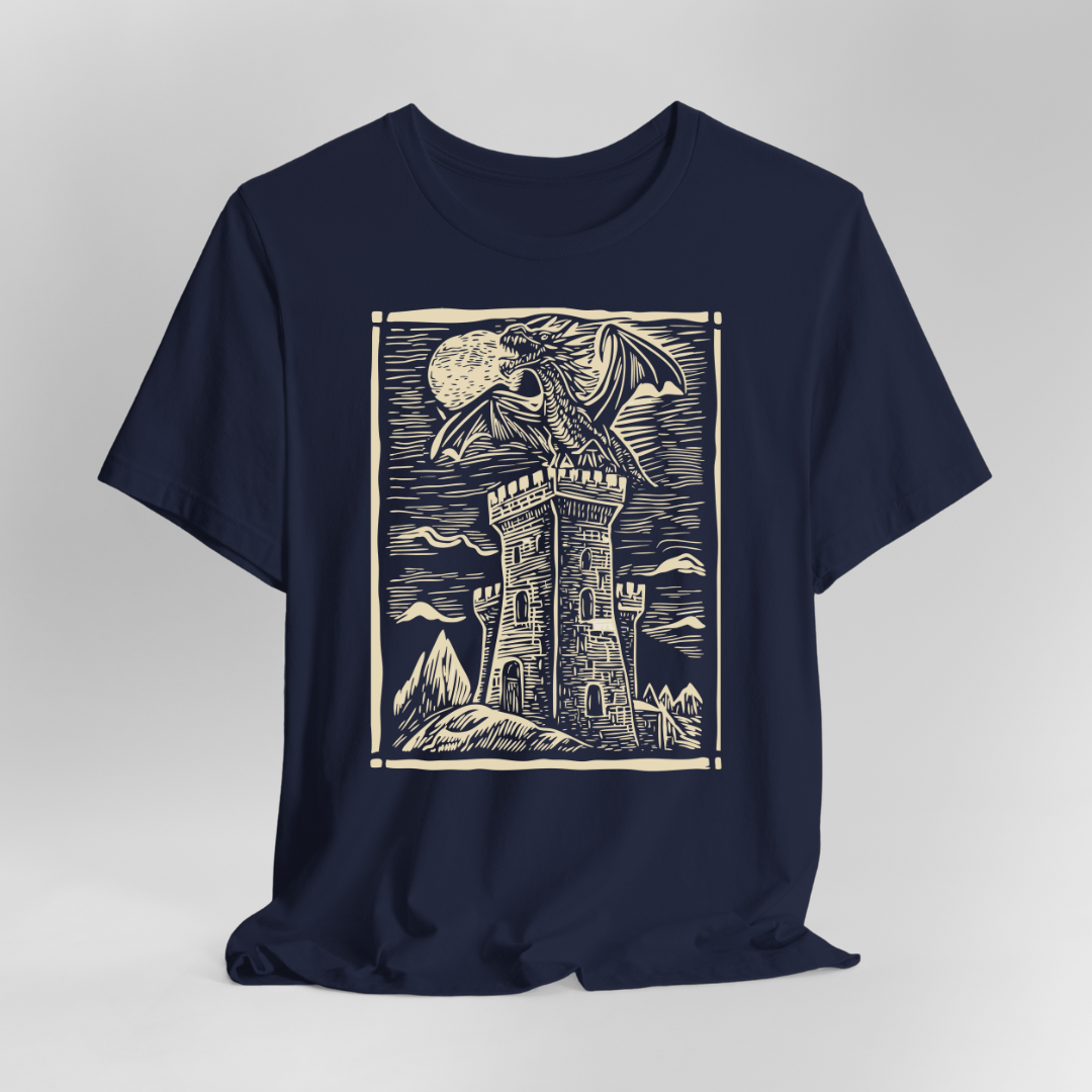 Dragon Shirt - Vintage Medieval Art Sunburst RPG