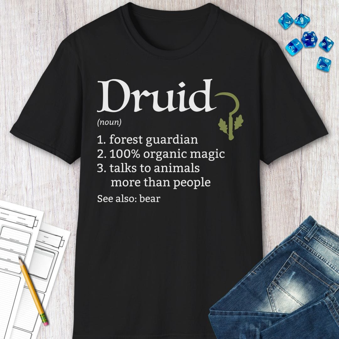Druid Class Definition D&D T-Shirt Sunburst RPG