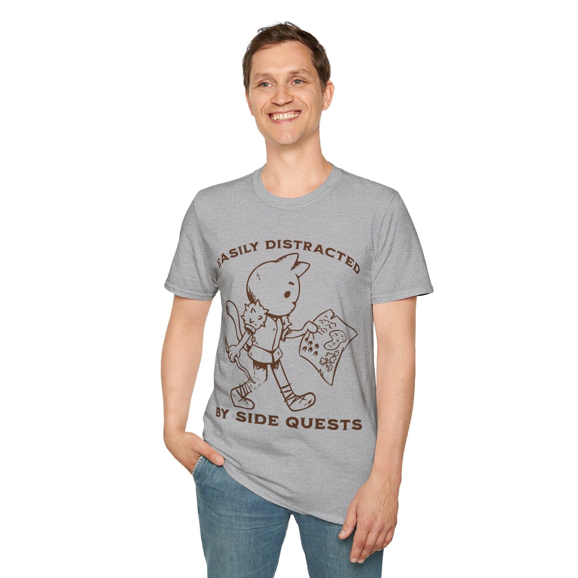 Easily Distracted by Side Quests T-Shirt Sunburst RPG
