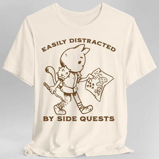 Easily Distracted by Side Quests T-Shirt Sunburst RPG