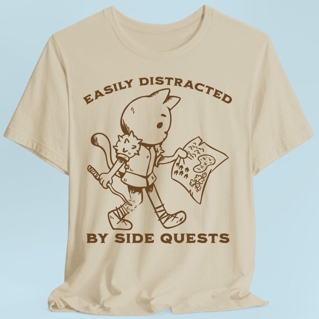 Easily Distracted by Side Quests T-Shirt Sunburst RPG