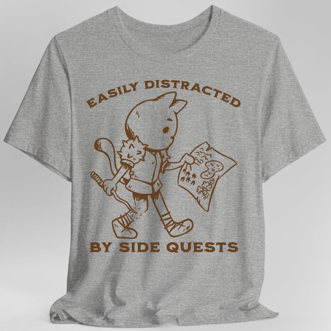 Easily Distracted by Side Quests T-Shirt Sunburst RPG