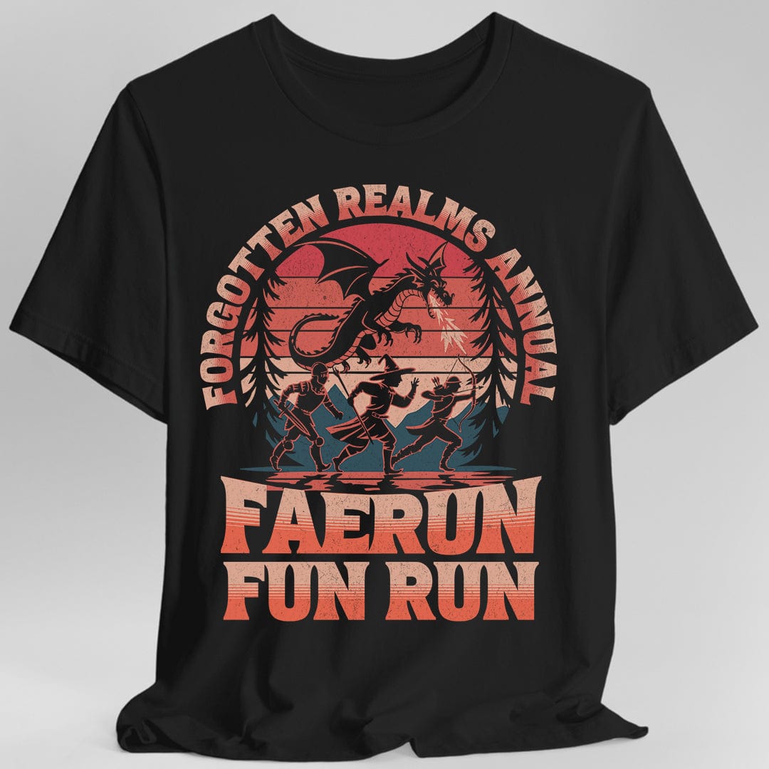 Faerun Fun Run Funny D&D T-shirt Sunburst RPG