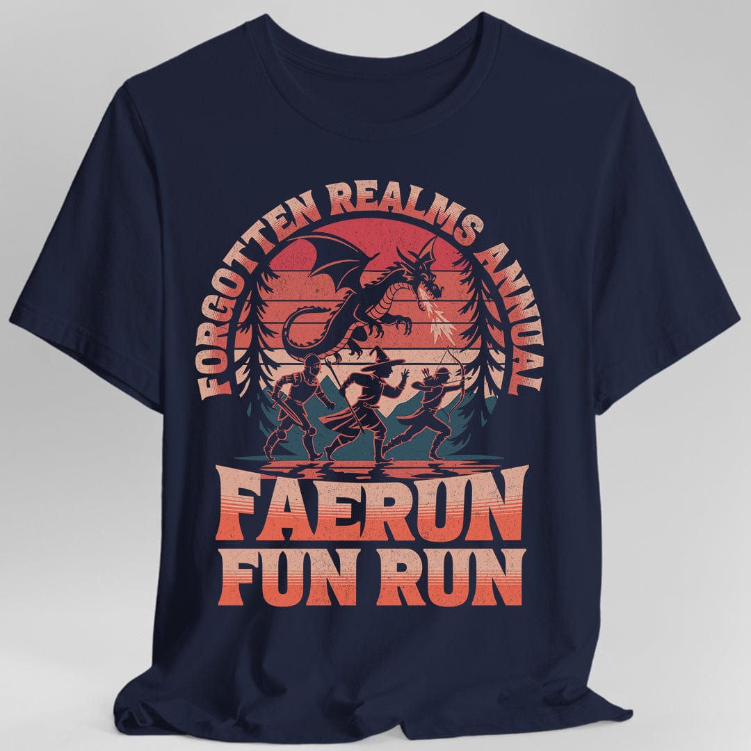 Faerun Fun Run Funny D&D T-shirt Sunburst RPG
