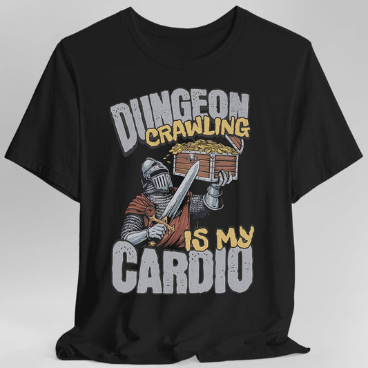 Funny DnD Shirt - Dungeon Crawling is My Cardio Sunburst RPG