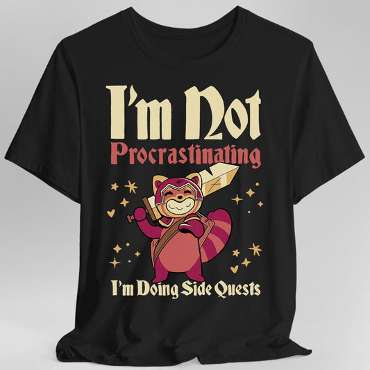 Funny DND Shirt - I'm Not Procrastinating I'm Doing Side Quests Sunburst RPG