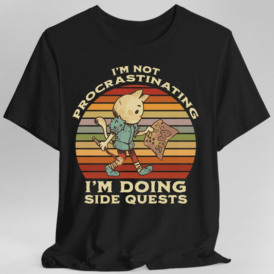 I'm Not Procrastinating I'm Doing Side Quests T-Shirt Sunburst RPG