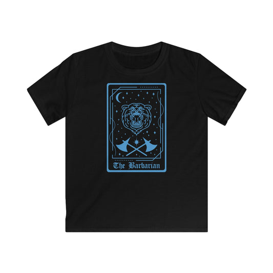The Barbarian Tarot Card Kids T-Shirt Sunburst RPG
