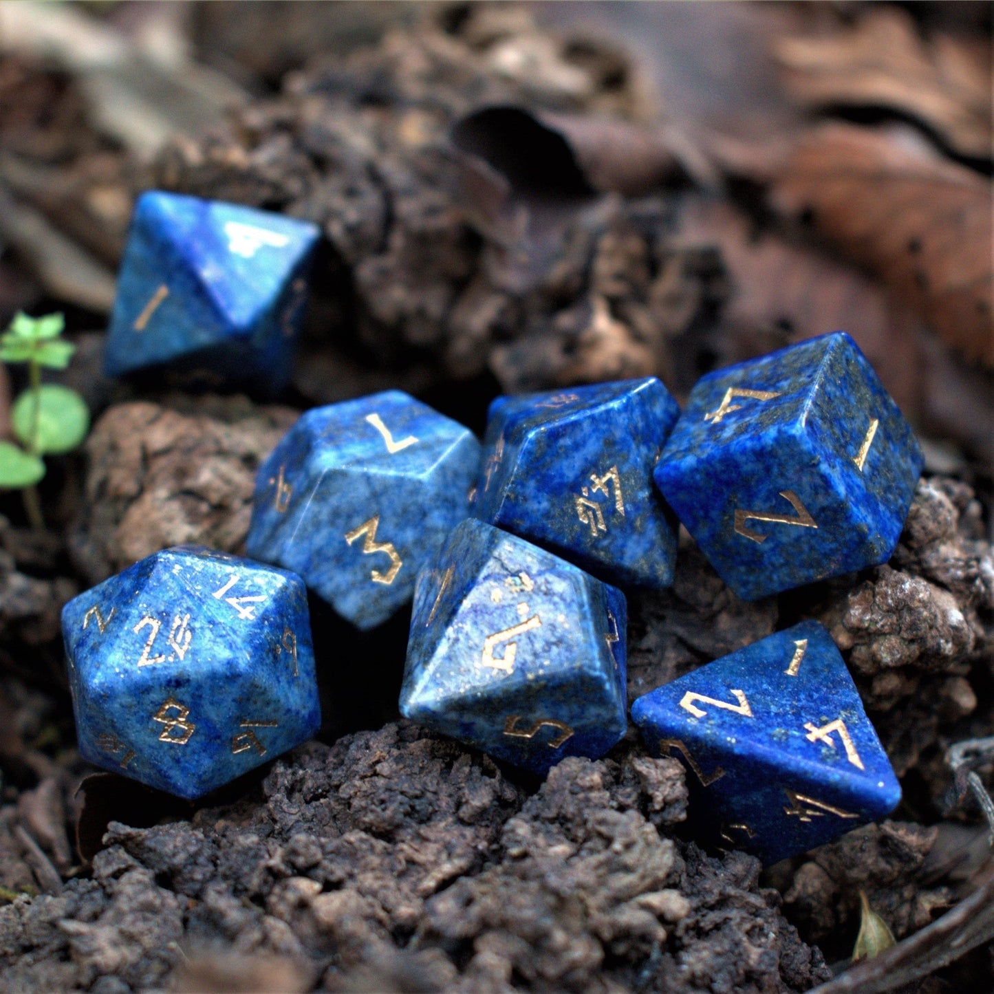 Lapis Lazuli Stone Dice Set Misty Mountain Gaming