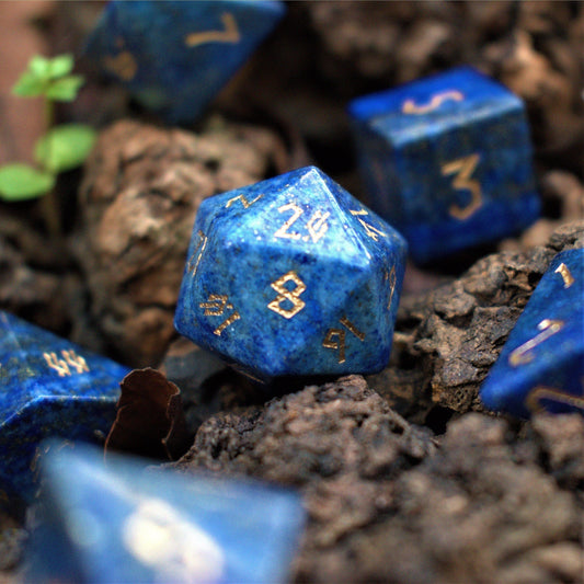 Lapis Lazuli Stone Dice Set Misty Mountain Gaming