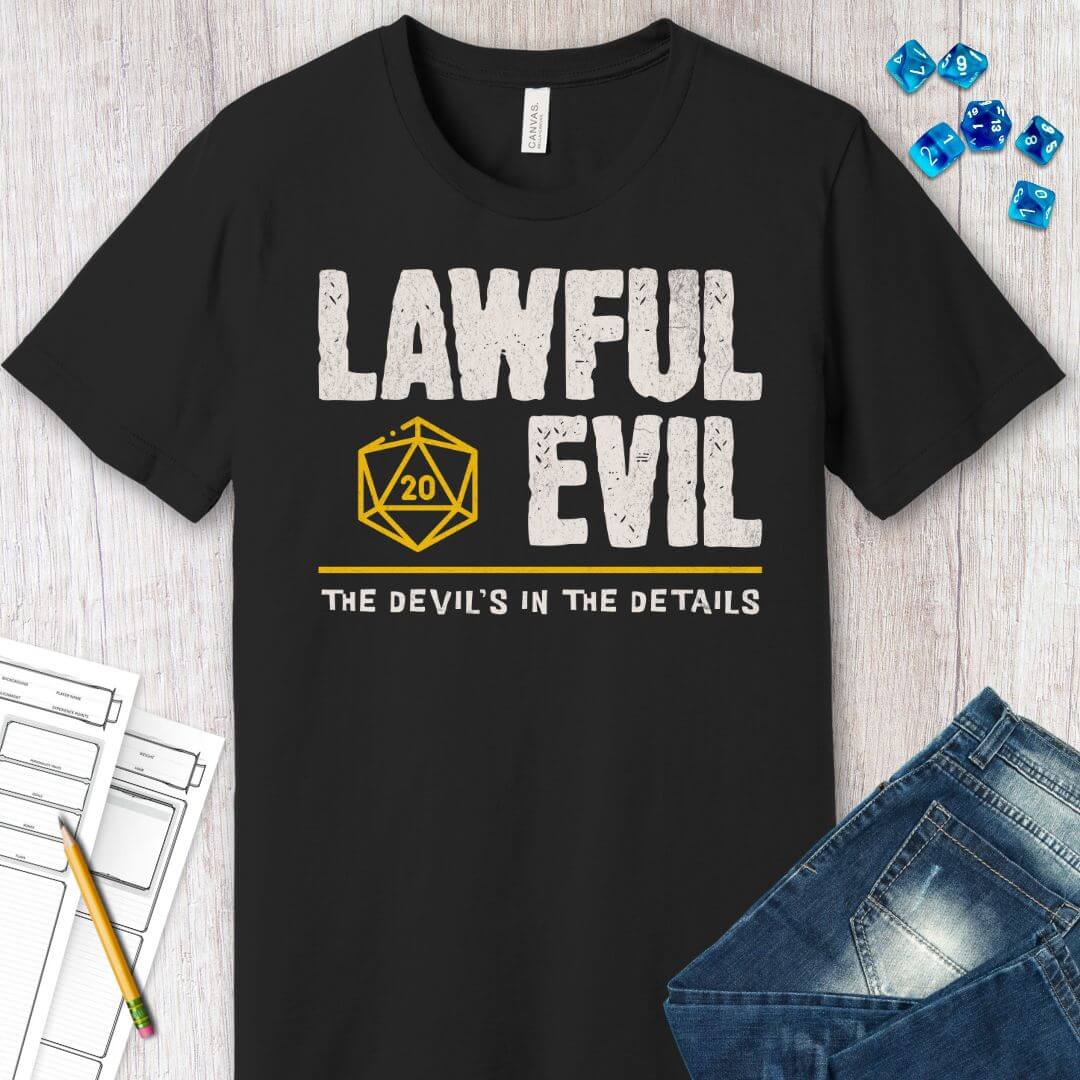 Lawful Evil Shirt - DnD Alignment T-shirt Sunburst RPG