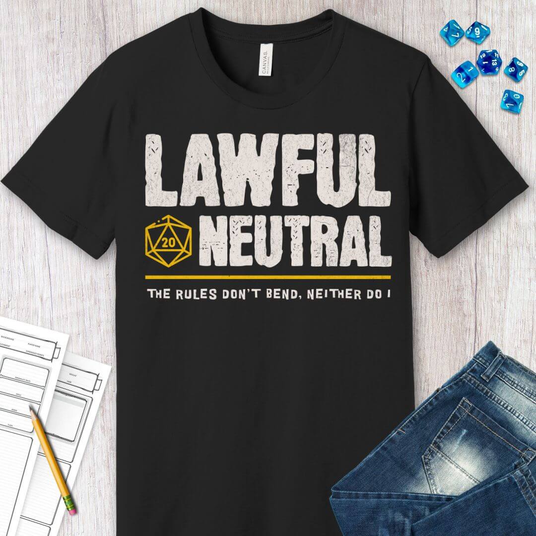 Lawful Neutral Shirt - DnD Alignment T-shirt Sunburst RPG