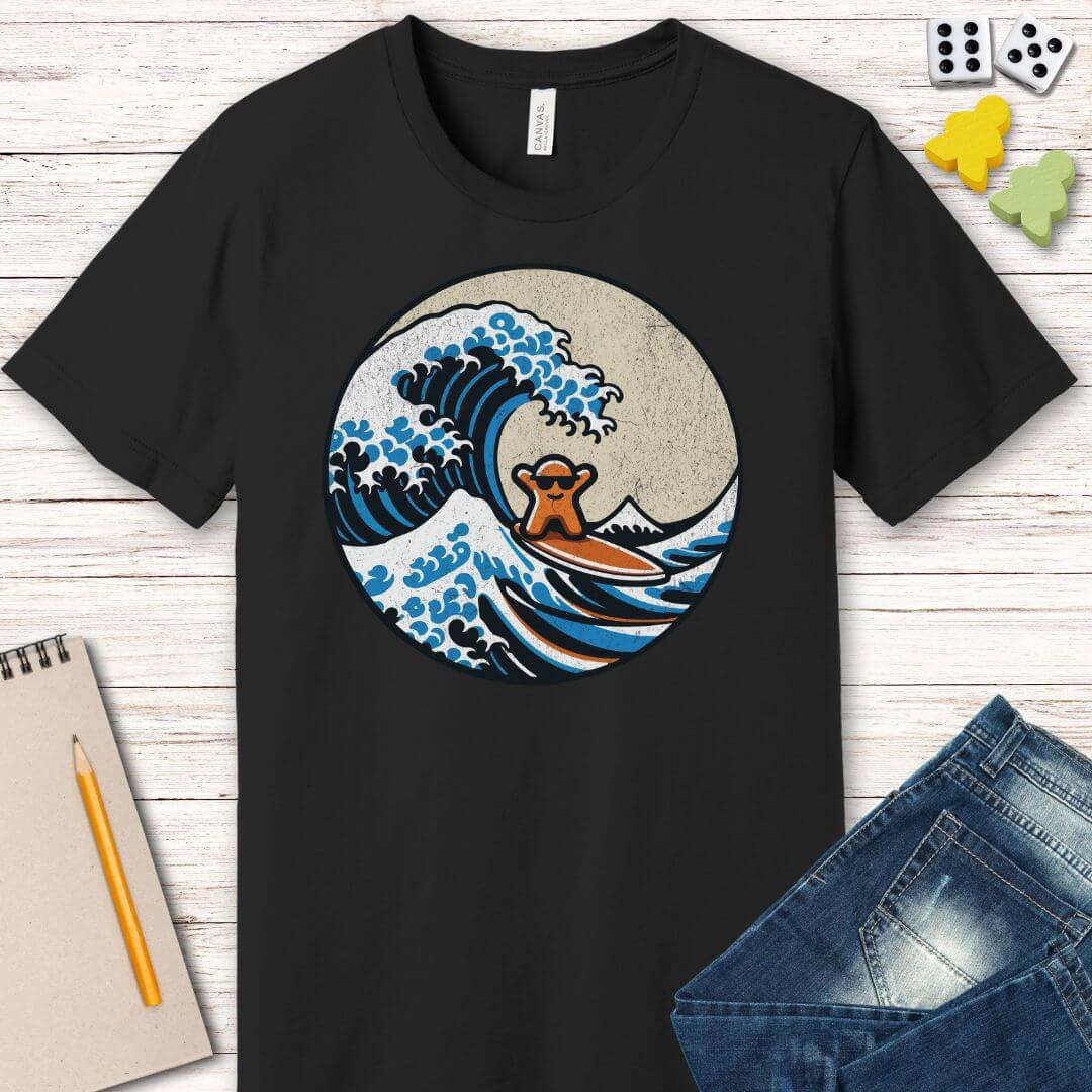 Meeple T-shirt for Board Game Players Sunburst RPG