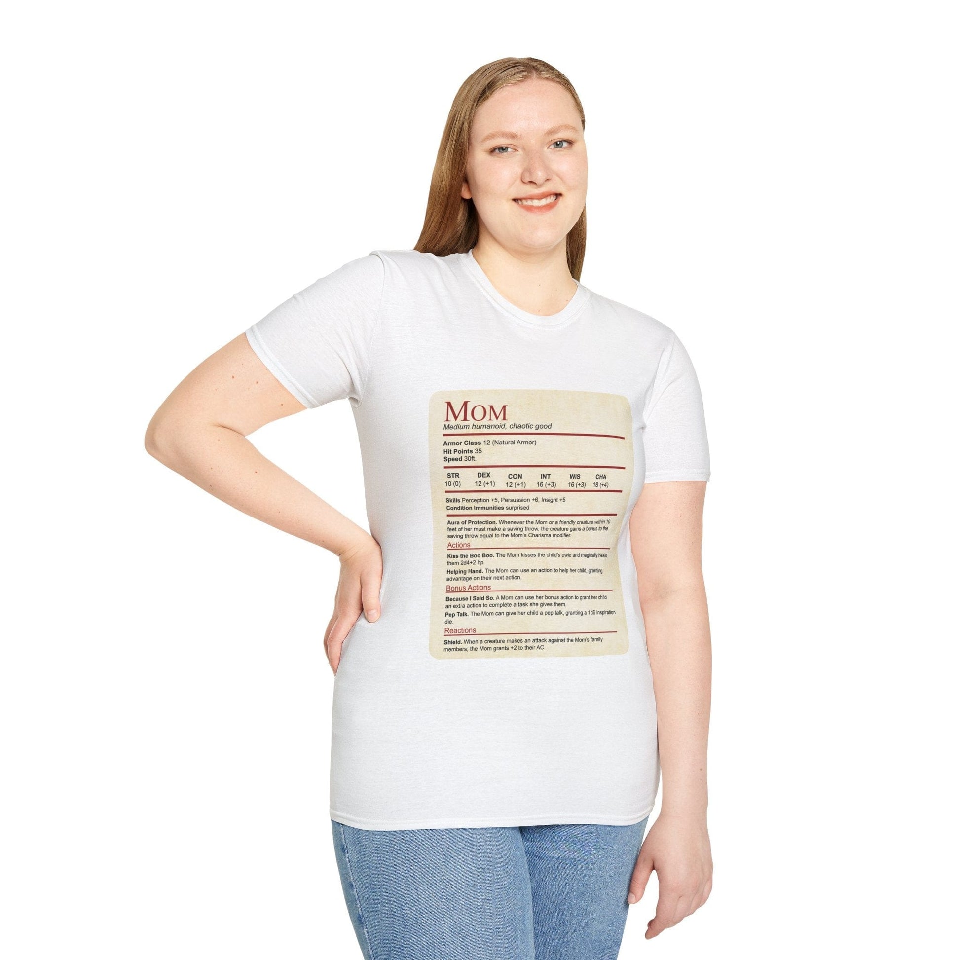 Mom DND Shirt - Funny Stat Block Sunburst RPG