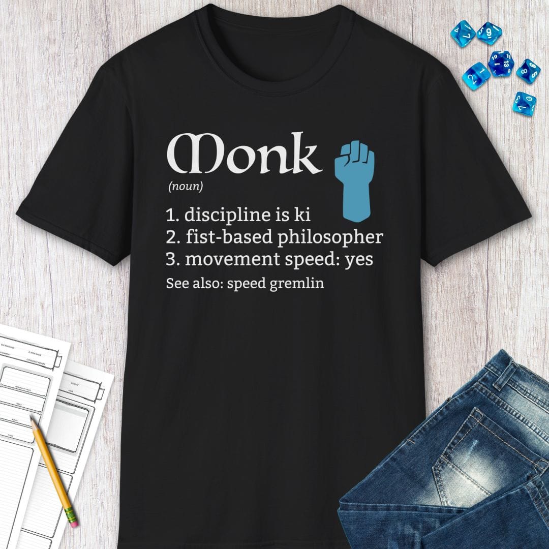 Monk Class Definition D&D T-Shirt Sunburst RPG