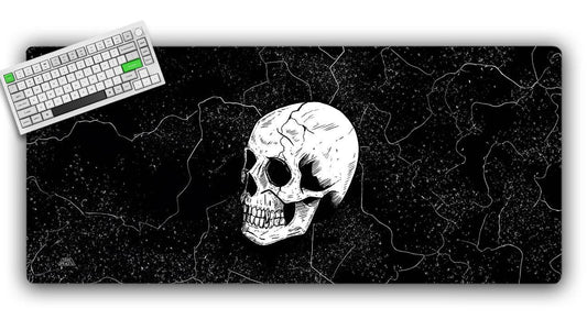 Mono Black Skull Gaming Mat Jankmats