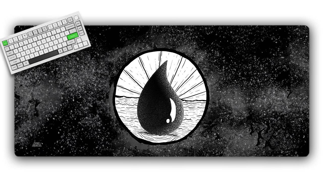 Mono Blue BW Gaming Mat Jankmats