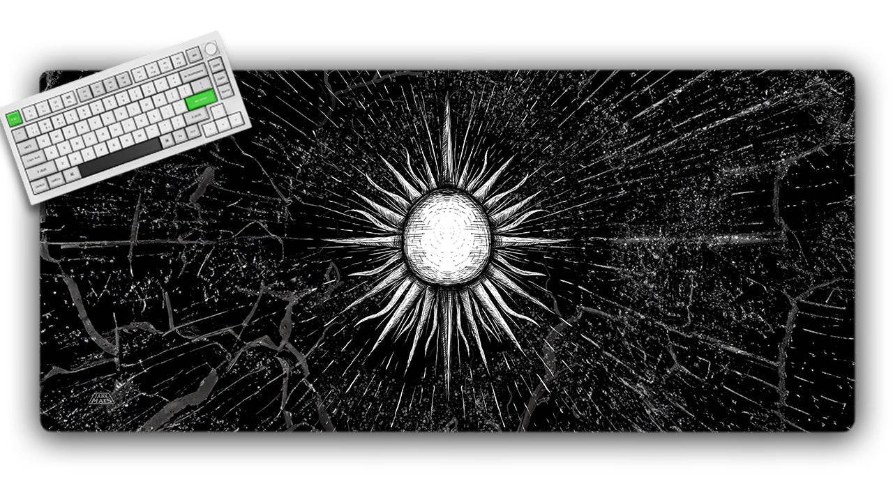 Mono White BW Gaming Mat Jankmats
